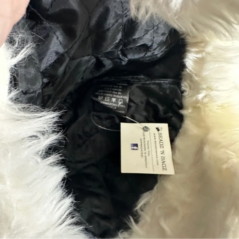 Beadz‎ 'N Bagz Trapper Hat Women OS Purple Plaid Faux Fur NEW
